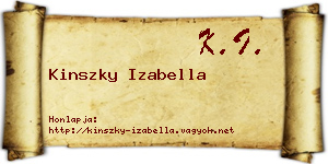 Kinszky Izabella névjegykártya